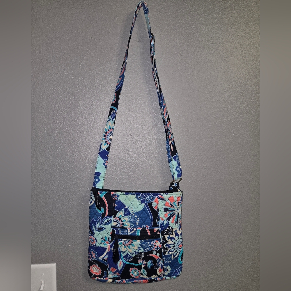 Vera Bradley Triple Zip Hipster Lotus Flower Crossbody Bag